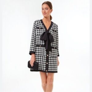 Pomander Place Black and White Houndstooth Dress